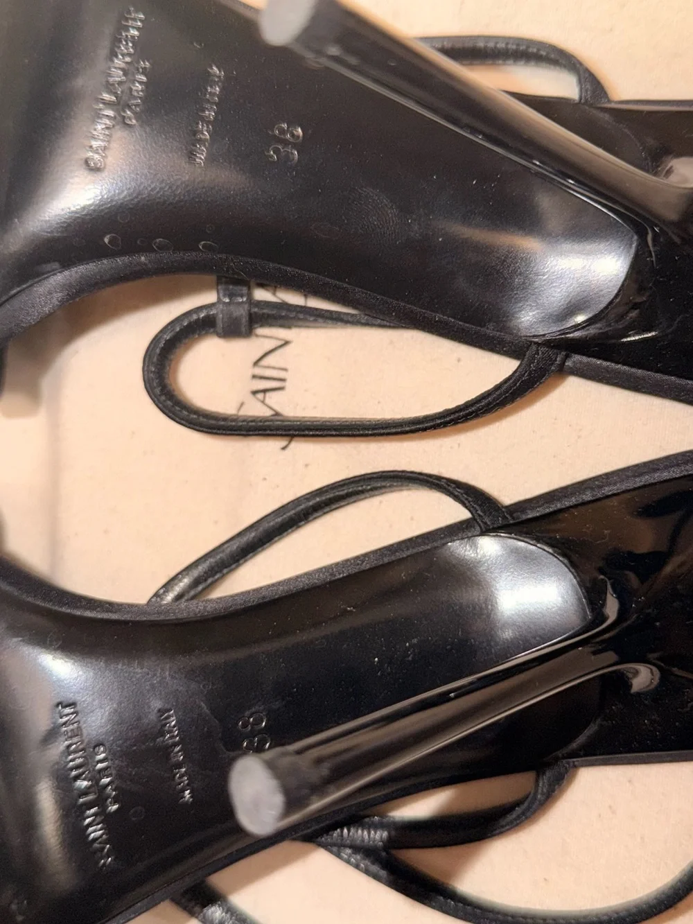 Saint Laurent Black Multi-Strap Heels - Picture 6 of 7